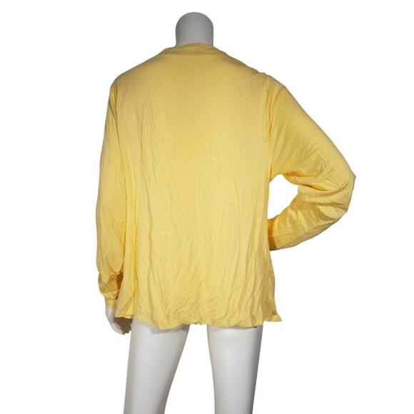 Eloquii Pullover V-Neck Stretch Top Yellow Size 22/24 NWT - Picture 3 of 6